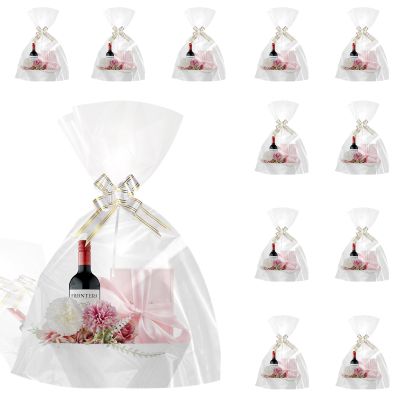 36 Pcs Basket for s DIY Empty Basket Bulk Include 12 Tray with Handles 12 Plastic Bags and 12 Multicolor Bows for Graduation Wedding Birthday,10.23 x 7.08 x 7.08 Inches