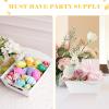36 Pcs Basket for s DIY Empty Basket Bulk Include 12 Tray with Handles 12 Plastic Bags and 12 Multicolor Bows for Graduation Wedding Birthday,10.23 x 7.08 x 7.08 Inches view 4