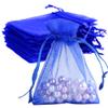 50Pcs Small Organza Bags with Drawstring - 4 x 6 inch Jewelry Gift Bags for Weddings, Parties & Favors - Navy Blue