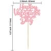 Gyufise 24Pcs Happy Valentine's Day Cupcake Toppers Glitter Sweet Heart Happy Valentines Day Cake Decoration for Wedding Engagement Party Decorations Supplies Pink view 2