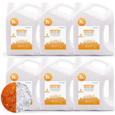 Wisesorb [45 LBS] Orange Premium Indicating Silica Gel Beads (Industry Standard 3-5 mm) - Reusable Desiccant Beads Silica Gel Dehumidifier