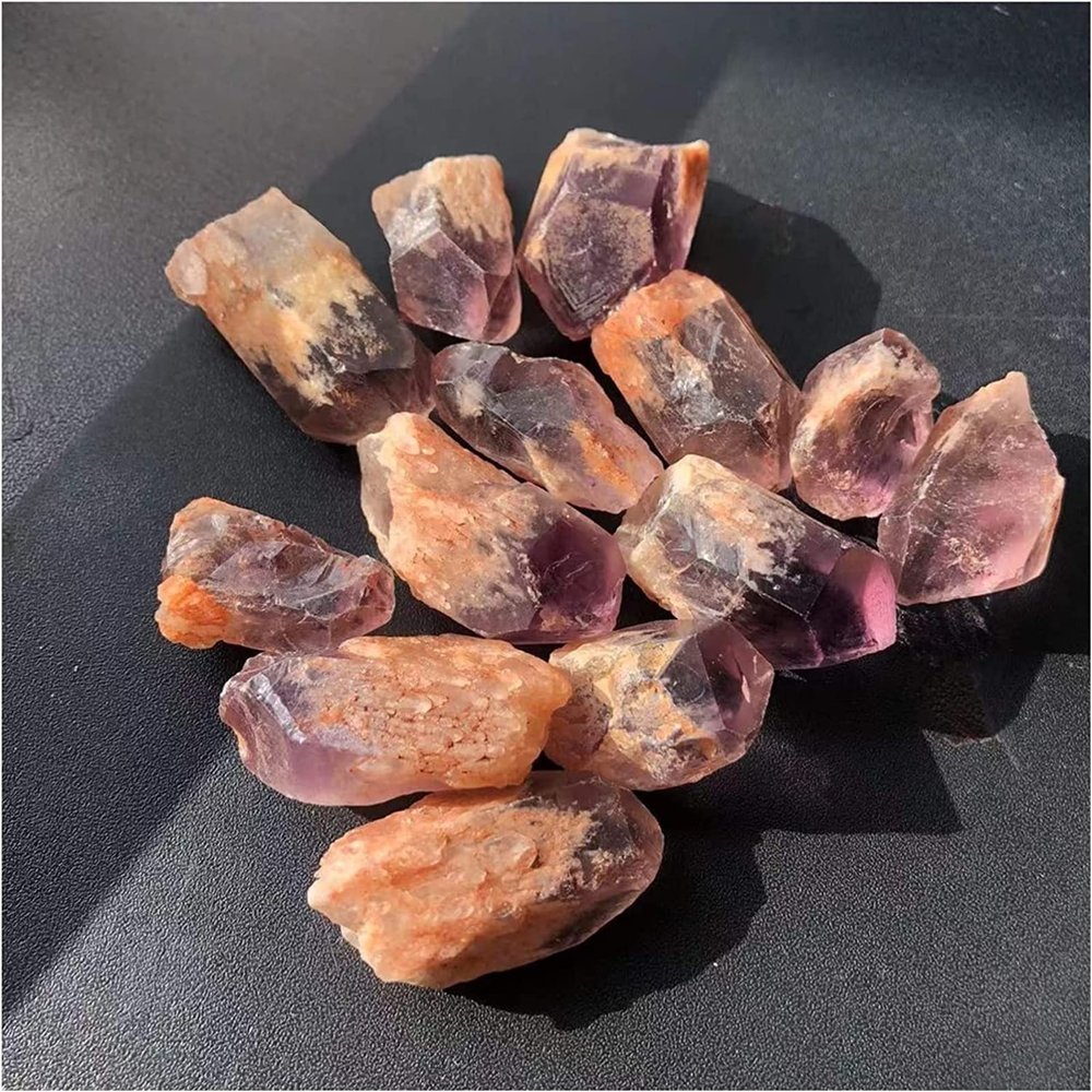 AMAZWI Amethyst Rough Stone Natural Crystal Mixed Stone Amethyst Tumbled Chips Crushed Stone Healing Crystal Jewelry Making Home Decor Fish Tank Stone (Size : 10pcs)