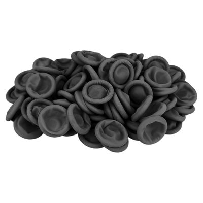 100 Pcs Finger Protectors, Disposable Finger Covers, Latex Anti-Static Finger Tip Rubber Protect Keeping Dressing Dry and Clean (Black, M)