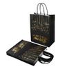 10 PCS Ramadan Gift Bags Kraft Paper Gift Bag with Handle Golden Arabic Goody Present Bags Eid Mubarak Party Treat Bags Tote Wrapping Bags for Islamic New Year Birthday Wedding Baby Shower view 1