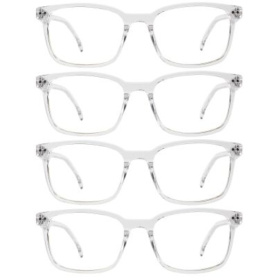 WEMOOTANTS 4 Packs Large Women's Reading Glasses 2.0 Square Clear Readers 1.00 1.25 1.50 1.75 2.00 2.25 2.50 2.75 3.00 3.50 4.00