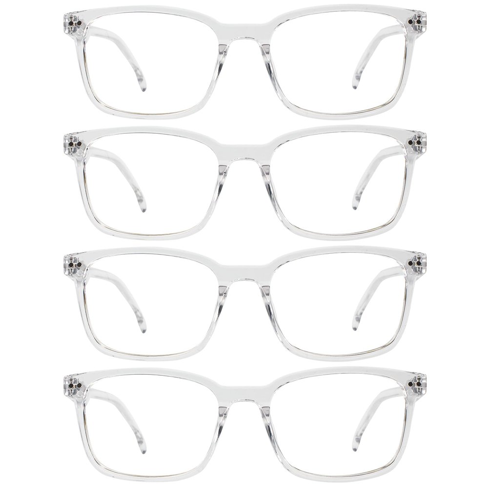 WEMOOTANTS 4 Packs Large Women's Reading Glasses 2.0 Square Clear Readers 1.00 1.25 1.50 1.75 2.00 2.25 2.50 2.75 3.00 3.50 4.00