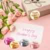 Olutacot 48 Pcs Happy Mother's Day Cupcake Topper Mirror Disc Acrylic Cake Topper Charms Happy Mother's Day Round Cake Engraved Topper Charms for Mother's Day Birthday Party Decor view 4