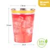 Goodluck 50PCS 10oz Gold Plastic Cups for Party, Disposable Gold Rim Cups, Plastic Cocktail Glasses for Wedding Thanksgiving, Christmas, and Parties view 4