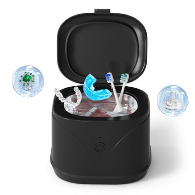 Ultrasonic Retainer Cleaner, Professional ATCKIT Ultrasonic Dentures Cleaner Machine with 7.5 OZ 46KHz, ATCKIT Portable Jewelry Cleaner for Dental, Invisalign, Mouth Guard, Braces, Aligner, Black