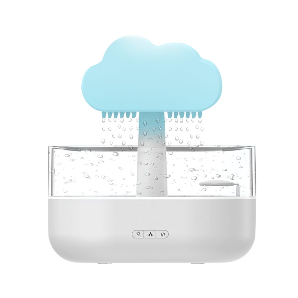 Essential Oil Diffuser Aromatherapy Humidifier with 7 Colors Light & Auto Shut Off & Water Drip Sound Aroma Diffuser for Home Room Office Yoga (White)