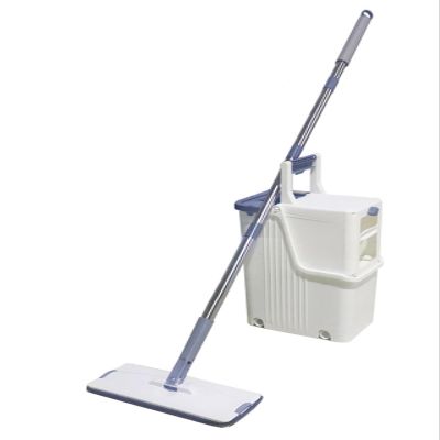NIBHZ Flat Mop and Cleaning Bucket Set, Flat Mop Floor Mop Cleaning Set for Wet and Dry Use with 10 Mop Pads, for All Floor Types