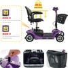 4 Wheel Mobility Scooter, Electric Power Mobile Wheelchair for Seniors Adult with Lights- Collapsible and Compact Duty Travel Scooter w/Basket Purple view 3