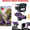 4 Wheel Mobility Scooter, Electric Power Mobile Wheelchair for Seniors Adult with Lights- Collapsible and Compact Duty Travel Scooter w/Basket Purple view 4