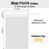 11x14 inch 50Pcs Clear T-Shirts Bags Self Adhesive Cellophane Bag Resealable Sealing Plastic Cello for Clothes Clothing, Gifts, Crafts Small Business Packaging view 2