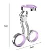 leasote Contact Lens Wearing Aids, Portable Contact Lens Eyelid Stretcher Insertion and Remover Tool, Silicone Center Axis Control Contacts Lens Helper with Comfortable Handle Purple view 3