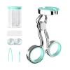 leasote Contact Lens Wearing Aids, Portable Contact Lens Eyelid Stretcher Insertion and Remover Tool, Silicone Center Axis Control Contacts Lens Helper with Comfortable Handle Green view 1