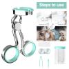 leasote Contact Lens Wearing Aids, Portable Contact Lens Eyelid Stretcher Insertion and Remover Tool, Silicone Center Axis Control Contacts Lens Helper with Comfortable Handle Green view 2