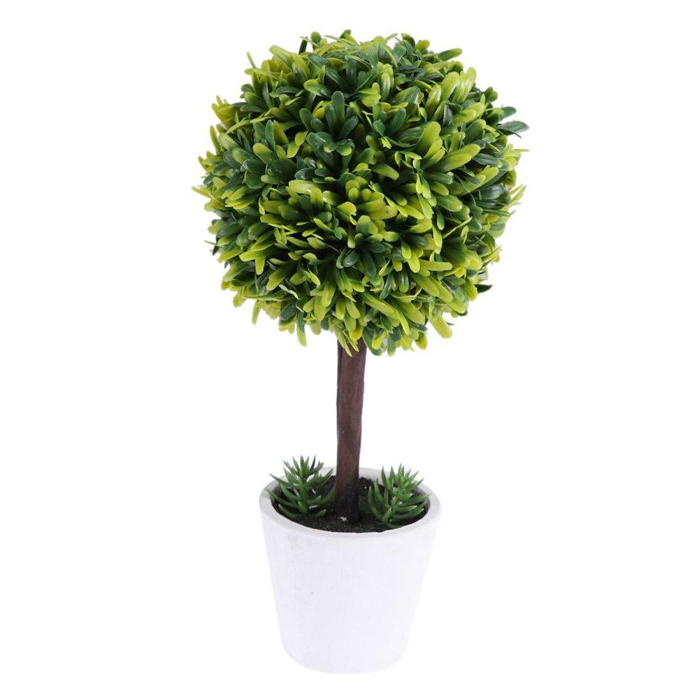 Holibanna Floral Ornaments Decor Artificial Grass Ball Bonsai Lifelike Topiary Plant for Wedding Decor (Small)