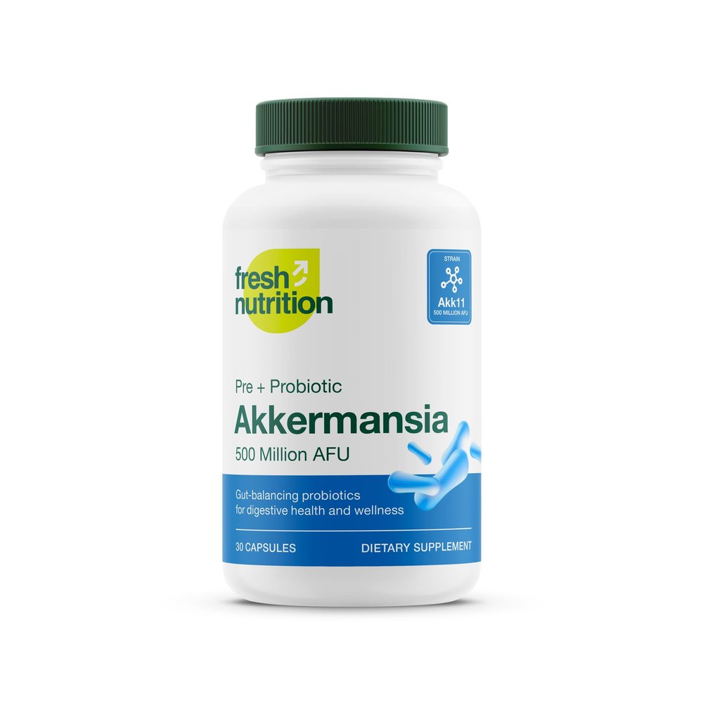 Akkermansia Muciniphila Probiotic 500M AFU for GLP-1 Production - Pre + Probiotic Supplement - 30 Capsules