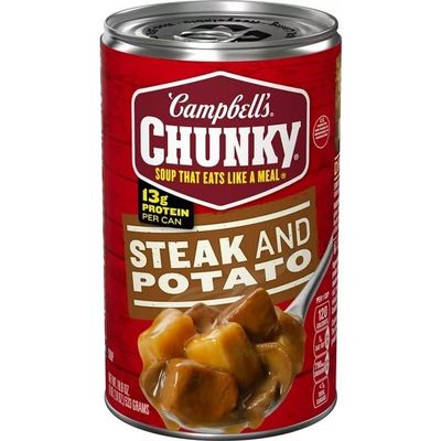 Campbells Chunky Soup, Ready to Serve Steak and Potato Soup, 18.8 oz Can (Pack of 8)