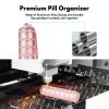 7 Day Travel Pill Organizer - Metal Waterproof Vitamin Case Pill Box, Daily Pill Container 7 Compartments, Weekly Pill Containers for Medicine Supplements Fish Oil view 3