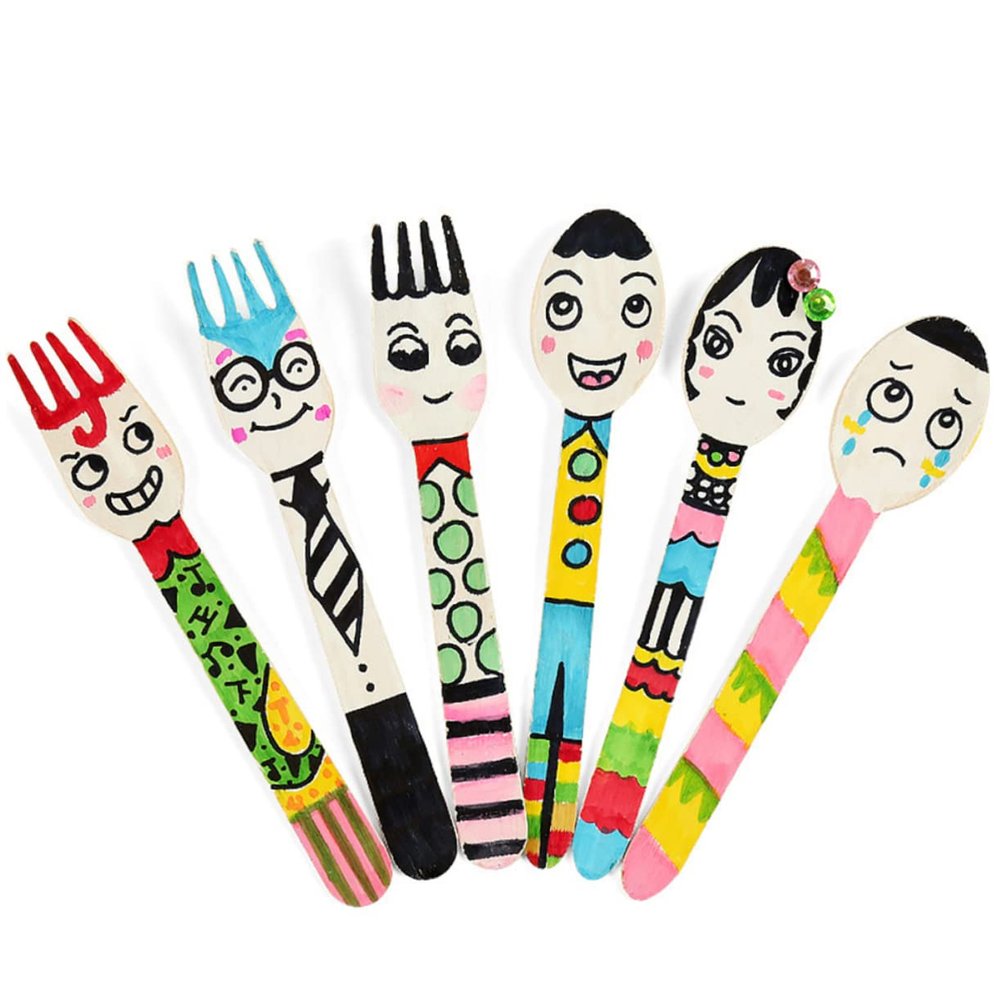 Cabilock 50pcs Diy Wooden Spoons for Craft Painting Smooth Edges Long Handle for Boy Girl Art Projects and School Activities Wooden Spoons for Creative Use