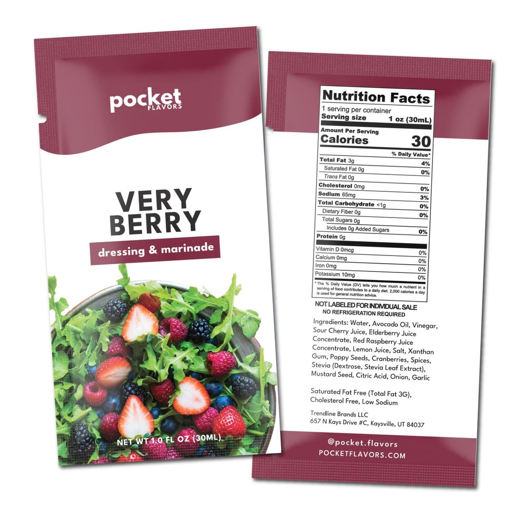 Friendly Salad Dressing - Ready to Serve Individual Pouches, 1 oz each- Very Berry, 8 Count (Small, Very Berry)