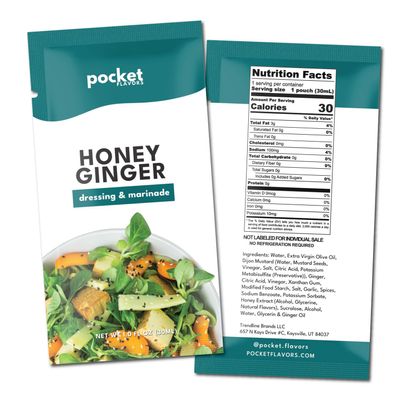 Friendly Salad Dressing - Ready to Serve Individual Pouches, 1 oz each- Very Berry, 8 Count (Large, Honey Ginger)