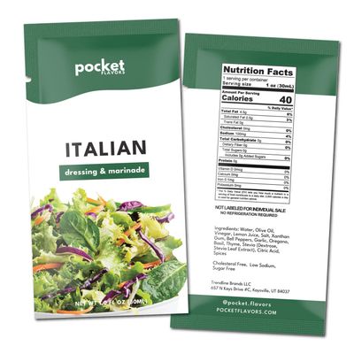 Friendly Salad Dressing - Ready to Serve Individual Pouches, 1 oz each- Very Berry, 8 Count (Large, Italian)