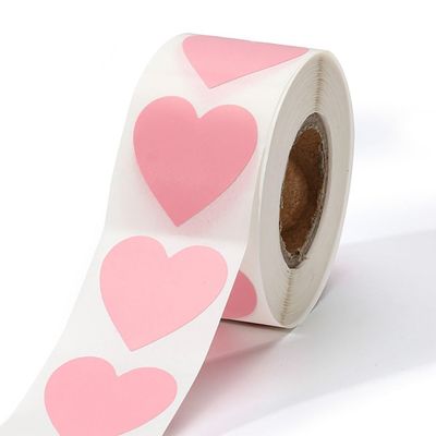 500 Pcs Heart Stickers 1 inch Self-Adhesive Tag Heart Decorative Labels Valentine's Day Label for Valentine Crafts Gift Box Scrapbooking Invitation DIY Projects (Pink)