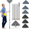 85" Wall Mop, Adjustable Pole Wall Cleaning Mop with Long Handle with Extension Rod 39" to 85", Base Wall Cleaning Mop 360 Rotatable Triangle Microfiber Mop, 6 Removable Washable Mop Pads view 1