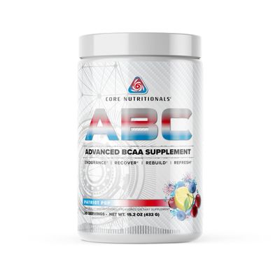 Core Nutritionals ABC Advanced BCAA Supplement | Amino Acid Recovery Blend | with Glutamine, Beta Alanine, Citrulline Malate | 20 Servings (Patriot Pop)