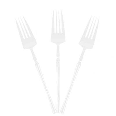 EcoQuality White Disposable Plastic Fork - Heavy Weight Plastic White Cutlery, Disposable Utensils, Silverware Perfect for Wedding, Birthday, Event Planning, Baby Shower, Anniversaries (32)