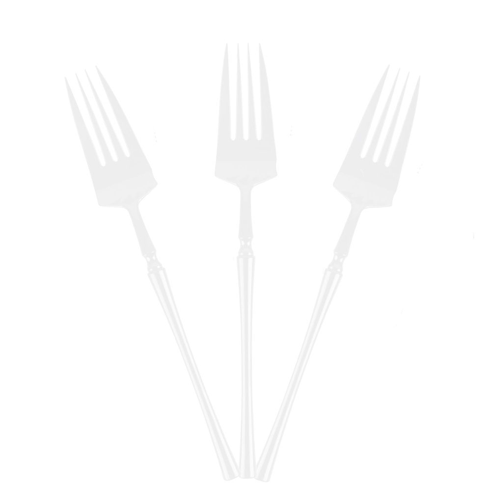 EcoQuality White Disposable Plastic Fork - Heavy Weight Plastic White Cutlery, Disposable Utensils, Silverware Perfect for Wedding, Birthday, Event Planning, Baby Shower, Anniversaries (32)