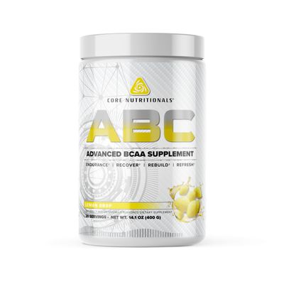 Core Nutritionals ABC Advanced BCAA Supplement | Amino Acid Recovery Blend | with Glutamine, Beta Alanine, Citrulline Malate | 20 Servings (Lemon Drop)