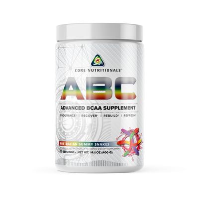 Core Nutritionals ABC Advanced BCAA Supplement | Amino Acid Recovery Blend | with Glutamine, Beta Alanine, Citrulline Malate | 20 Servings (Australian Gummy Snakes)