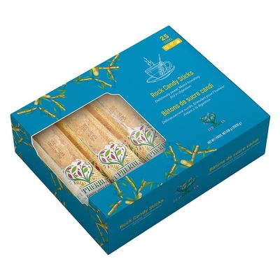 EUPHERBIA Rock Candy Sticks, 25 Pack, Crystalline Handcrafted Sweetness, Premium Sugar Rock Candy (Nabat), Ideal for Tea, Coffee, Milk, and All Your Favorite Hot Beverages, 16 Oz, 450 Gram (25x18g)
