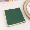 Efavormart 50 Pack | 2 Ply Soft Hunter Emerald Green With Gold Foil Edge Party Paper Napkins, Dinner Cocktail Beverage Napkins view 2