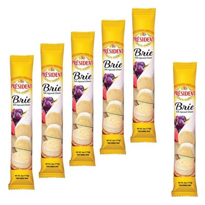 President Brie Log, 6OZ, 6 Pack