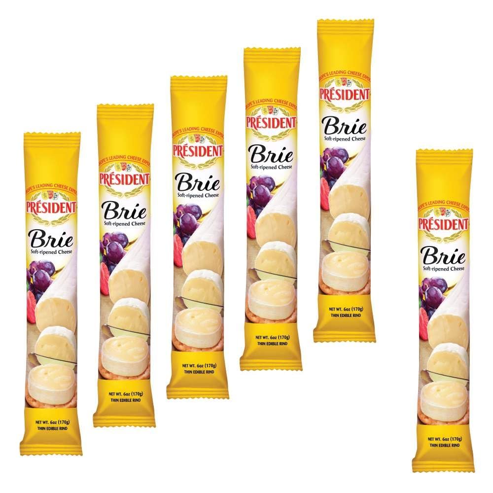 President Brie Log, 6OZ, 6 Pack