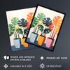 Artery8 Trio of Colourful Monstera Cheese Plant Pots Botanical Oil Painting Artwork Framed Wall Art Print A4 view 2
