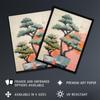 Artery8 Two Japanese Bonsai Tree Plant Pots Thick Palette Knife Oil Painting Art Print Framed Poster Wall Decor 12x16 inch view 2