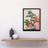 Artery8 Two Japanese Bonsai Tree Plant Pots Thick Palette Knife Oil Painting Art Print Framed Poster Wall Decor 12x16 inch view 4