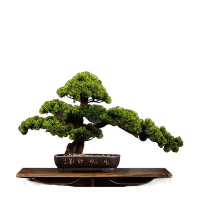 Artificial Bonsai Tree Chinese-style Simulation Welcome Pine Bonsai Porch Cypress Pine Tree Ornaments Living Room Decoration Fake Tree High Arhat Pine Potted Plant For Decoration, Desktop Display Arti