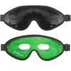 BeHoomi 2Packs Cooling Eye Masks, Ice Eye Mask Cold Compress for Eyes, Reusable Cold Gel Eye Mask for Eye Relaxation, Comfort Snug Fit, Eye Cover for Home, Office, Black & Green view 1