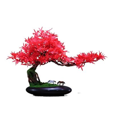 Artificial Bonsai Tree Bonsai Realistic Fake Plant Decoration Artificial Juniper Bonsai Tree with Pony Figurine 19 Inch -20 Inch Tall with Pot for Decoration, Desktop Display, Zen Garden Decor Artific