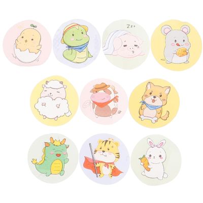 240 Pcs Mini Round Adhesive Bandages for Kids - Cute Cartoon Animal Design, Waterproof and Breathable Small Bandages for Everyday Use, Bulk Pack for Minor Cuts and Scrapes