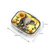 Mother Elephant Sunflowers Print Pill Box Square Pill Case 2 Compartment Small Metal Medicine Organizer Portable Travel Pillbox for Pocket Purse Cute Mini Pill Container to Hold Daily Vitamins view 3