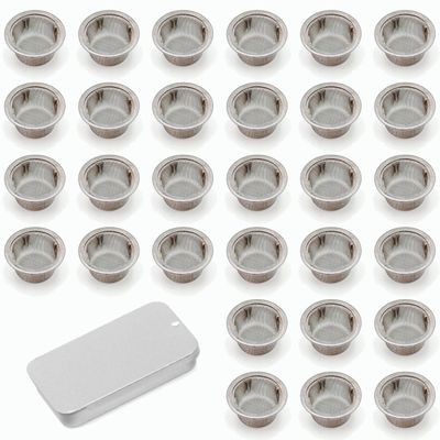 AOMI Pipe Screens Filter Stainless Steel, 30pcs 0.5inch Metal Mesh Bowl Replacement with Box Package for Pipe