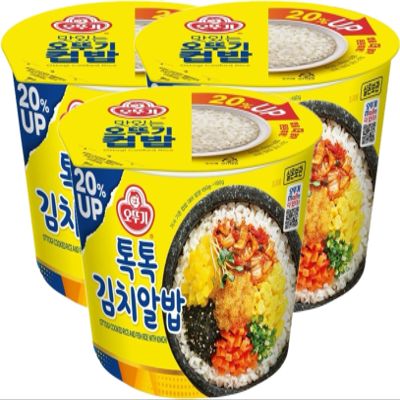 Cupbap Pre-Cooked Meal with White Rice [3pack] (Fish roe with kimchi )